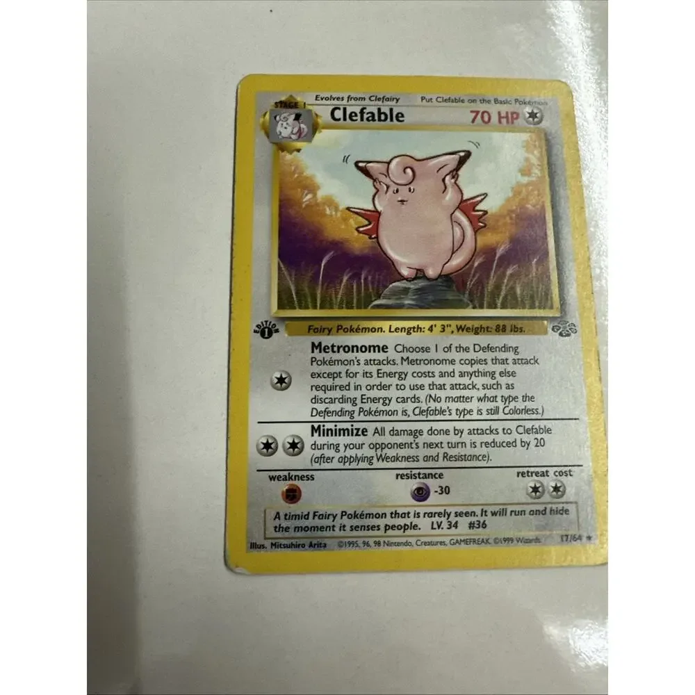 Pokémon 1st EDITION Clefable #17/64 Non-Holo Rare 1999 Jungle MP